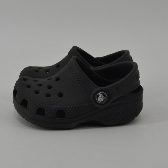 Crocs Size 2 3 Black Baby Slip On Toddler Solid Sandals - Picture 11 of 11